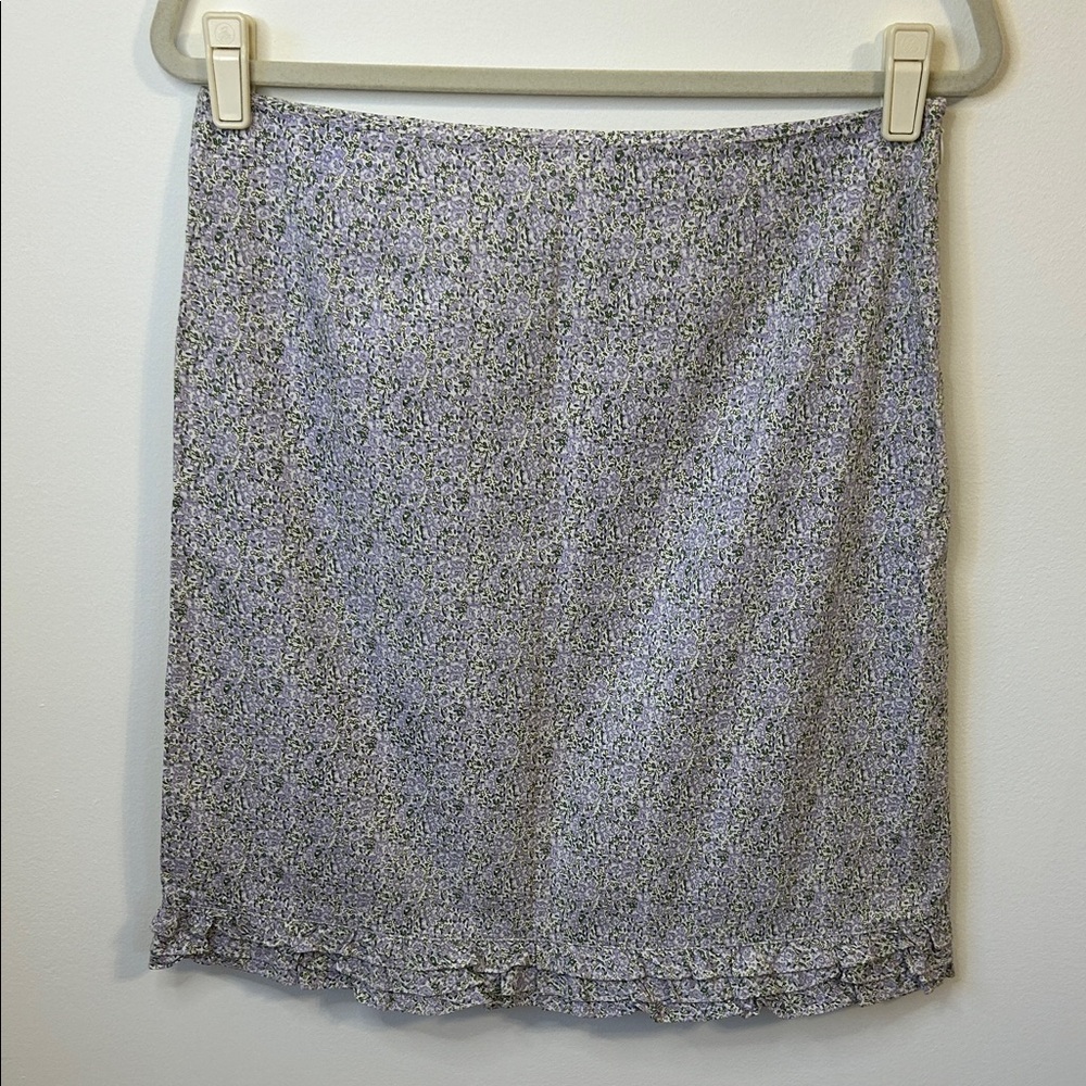 Y2K Vintage American Eagle Lavender Floral Slip Skirt
